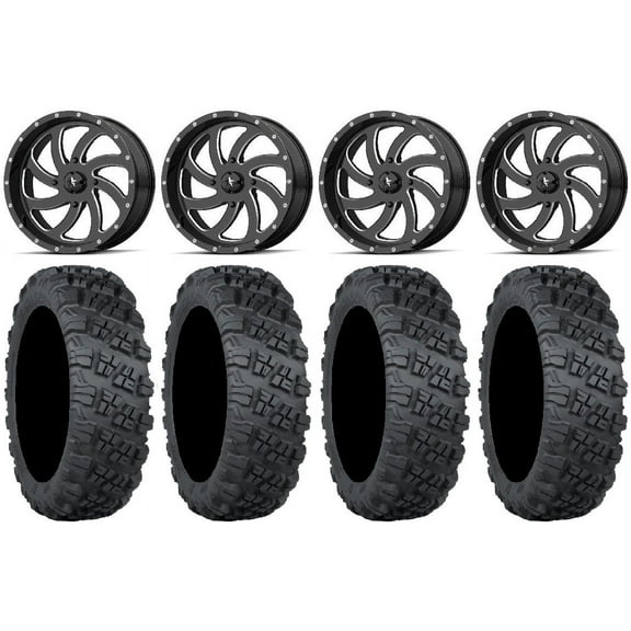 MSA Milled Switch 20" Wheels 33" Versa Cross V3 Tires Can-Am Commander Maverick Renegade Outlander Defender