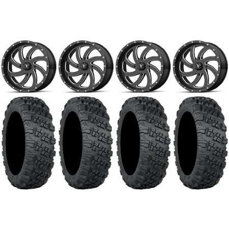 MSA Milled Switch 20" Wheels 33" Versa Cross V3 Tires Kawasaki Mule Pro FXT