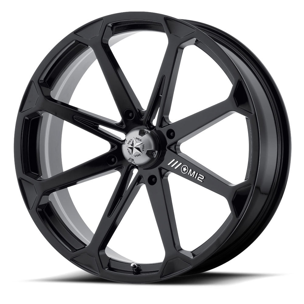 MSA Offroad Wheels Aluminum Rim M12 DIESEL 22X7in Gloss Black Finish ...