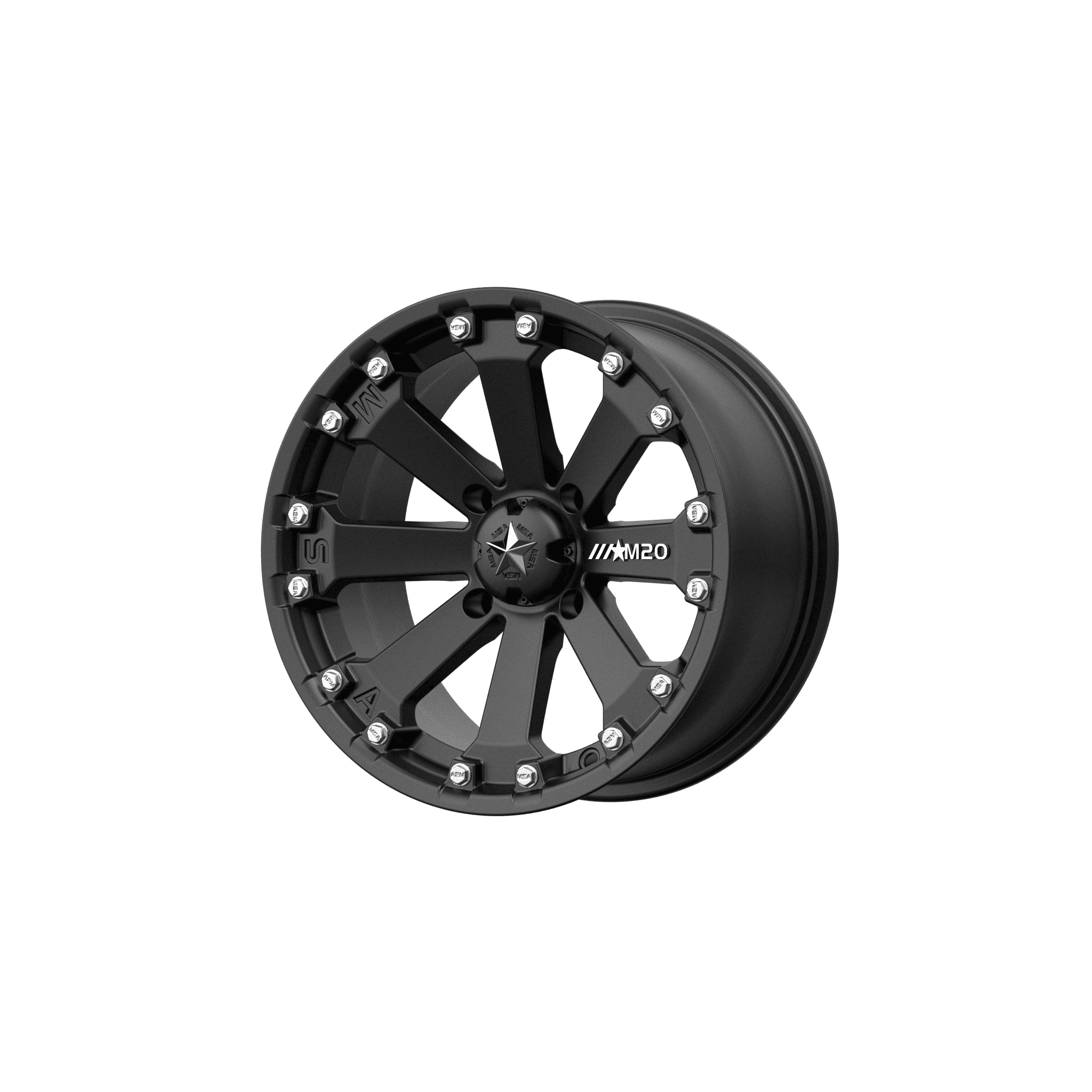 MSA Offroad Wheels Aluminum Rim M20 KORE 14X7in Satin Black Finish, M20-14710