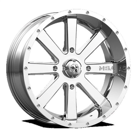 MSA Offroad Wheels Aluminum Rim M34 FLASH 20X7in Chrome Finish, M34-020737C