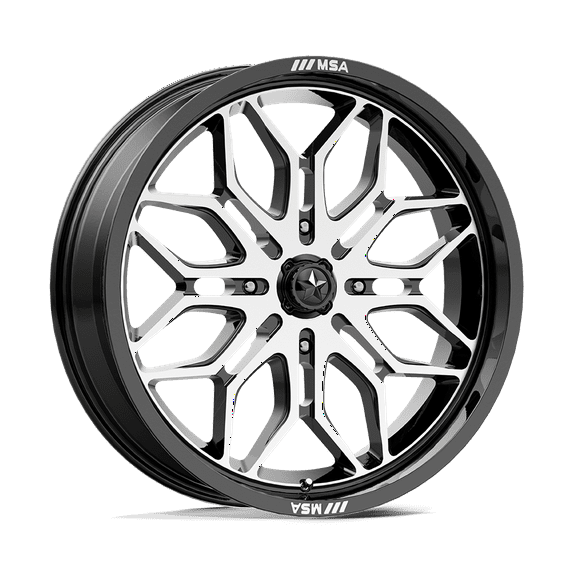 MSA Offroad Wheels Cast Aluminum Rim MA47 24X7 4X137 G-BLK-MACH 10MM, MA047BD24704810