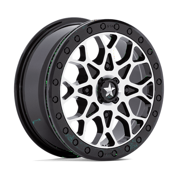 MSA Offroad Wheels Cast Aluminum Wheel MA48 15x6 4x156 G-BLK-MACH BLK-RG 38mm, MA048BD15604438