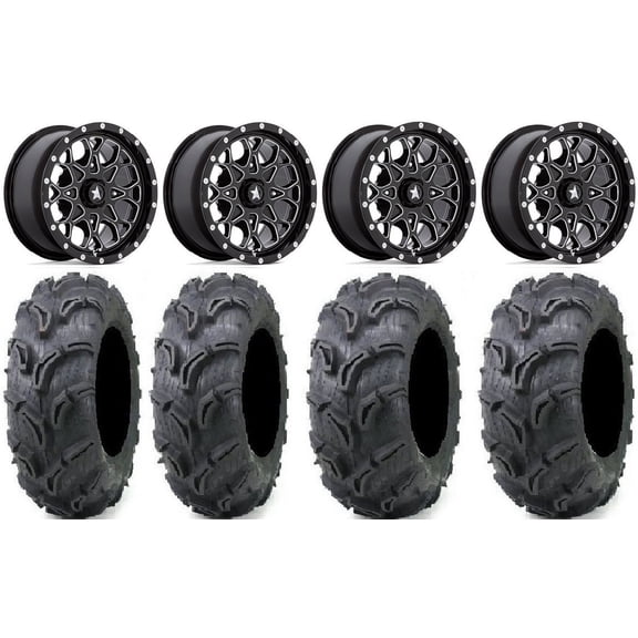 MSA Portal 14" Wheels Milled 26" Zilla Tires Sportsman RZR Ranger