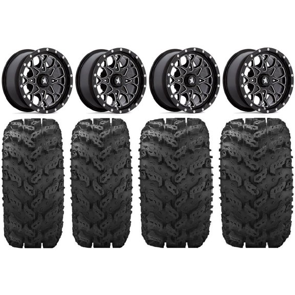 MSA Portal 14" Wheels Milled 27" Reptile Tires Honda Pioneer