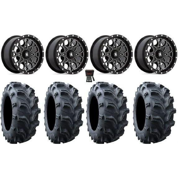 MSA Portal 14" Wheels Milled 27" Vampire II Tires Sportsman 550 850 1000