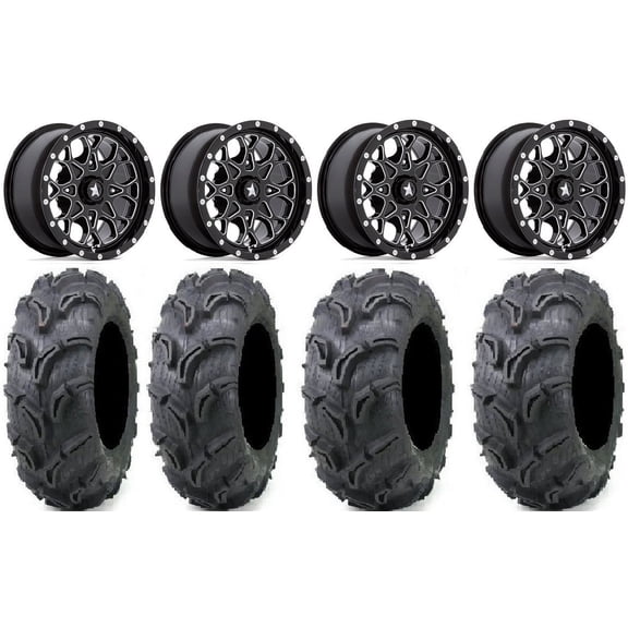 MSA Portal 14" Wheels Milled 27" Zilla Tires Sportsman RZR Ranger