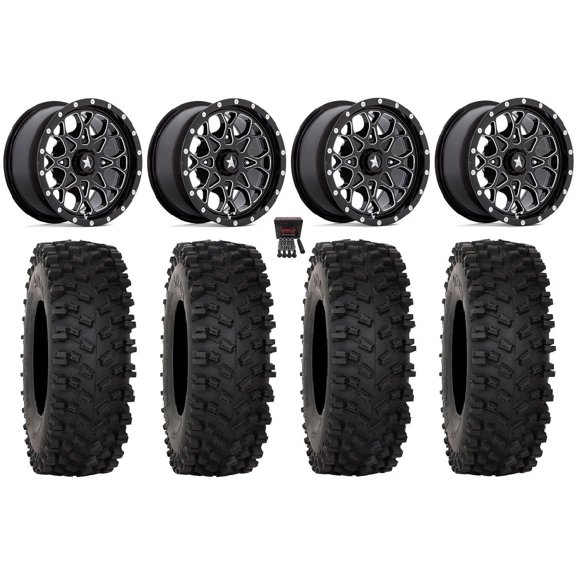 MSA Portal 14" Wheels Milled 28" ATX470 Tires Yamaha Viking Wolverine YXZ1000R CFMoto ZForce 950 UForce 1000