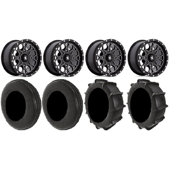 MSA Portal 14" Wheels Milled 28" Dune Tires Sportsman RZR Ranger