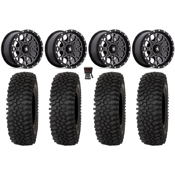 MSA Portal 14" Wheels Milled 28" Roctane ST Tires Can-Am Commander Maverick Renegade Outlander Defender