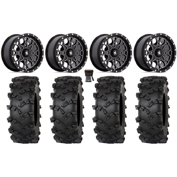 MSA Portal 14" Wheels Milled 30" Outlaw M/T Tires Sportsman RZR Ranger