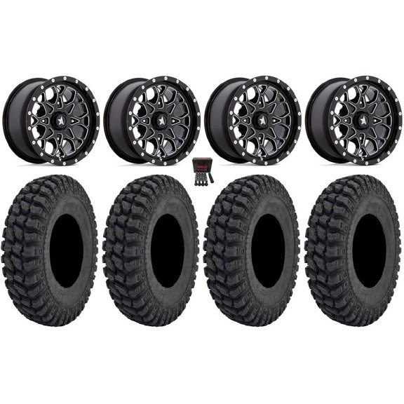 MSA Portal 14" Wheels Milled 30" Warrior AT Tires Sportsman RZR Ranger