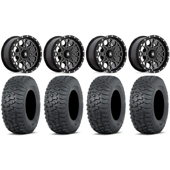 MSA Portal 14" Wheels Milled 32" Terra Hook Tires Sportsman RZR Ranger