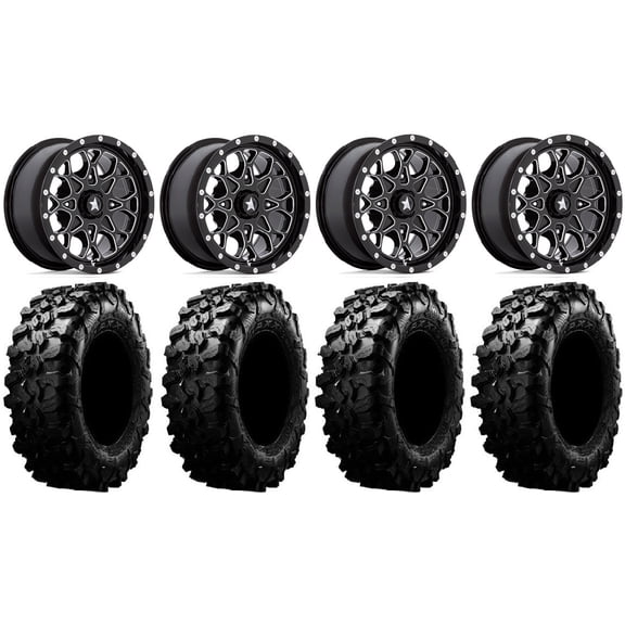 MSA Portal 15" Wheels Milled 29" Carnivore Tires Can-Am Maverick X3 / Honda Pioneer 1000 / Talon