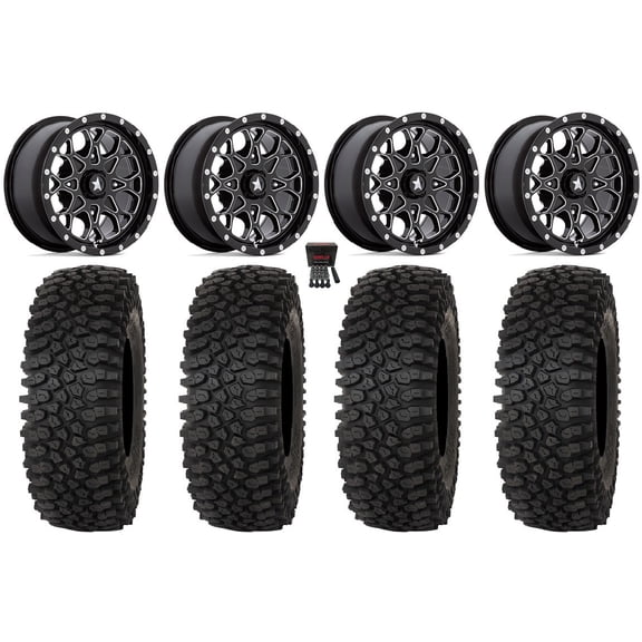 MSA Portal 15" Wheels Milled 32" Roctane STX Tires Can-Am Commander Maverick Renegade Outlander Defender