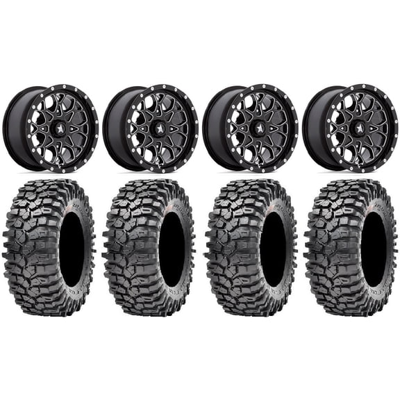 MSA Portal 15" Wheels Milled 32" Roxxzilla Tires Can-Am Commander Maverick Renegade Outlander Defender