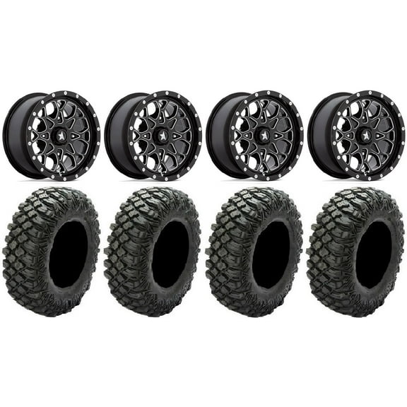 MSA Portal 15" Wheels Milled 35" Crawler XG Tires Polaris RZR XP 1000 / PRO XP / Ranger XP 900/1000