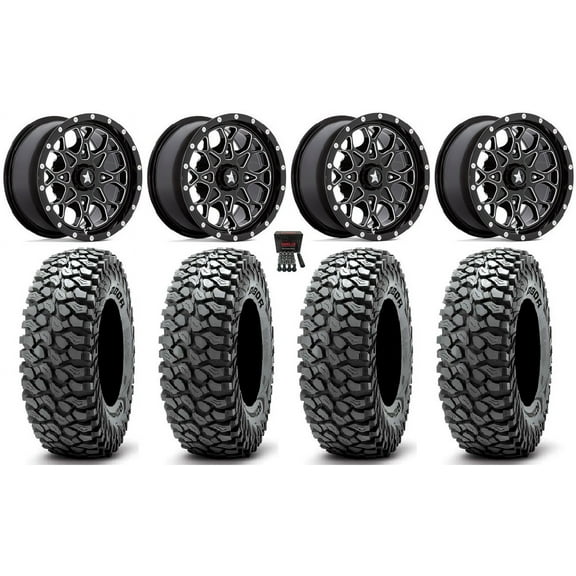 MSA Portal 15" Wheels Milled 35" RocScraper Tires Polaris RZR XP 1000 / PRO XP / Ranger XP 900/1000
