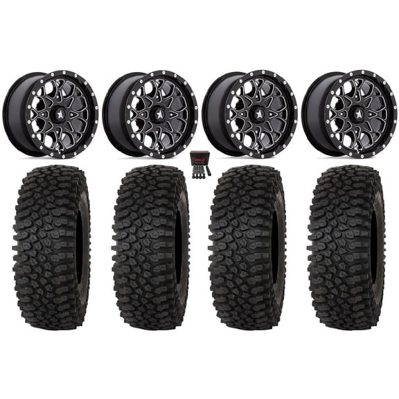 MSA Portal 15" Wheels Milled 37" Roctane STX Tires Sportsman RZR Ranger