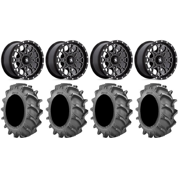 MSA Portal 16" Wheels Milled 33X9.5 BKT 171 Tires Sportsman RZR Ranger