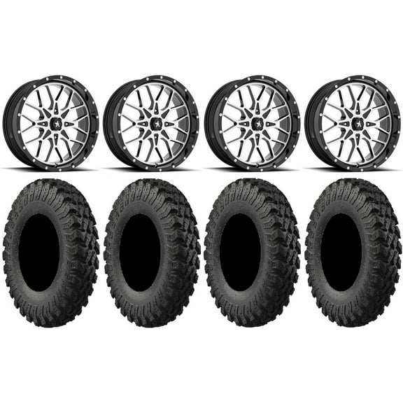 MSA Portal 18" Wheels Machined 37" MotoRally Tires Polaris RZR XP 1000 / PRO XP / Ranger XP 900/1000