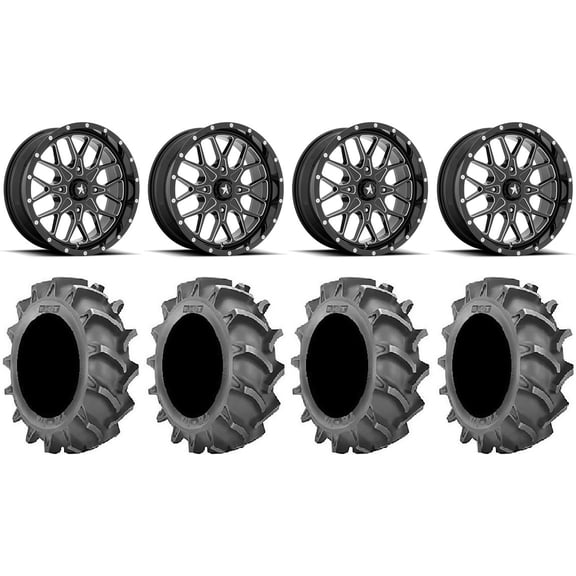 MSA Portal 18" Wheels Milled 33x8 (4ply) BKT 171 Tires Sportsman RZR Ranger