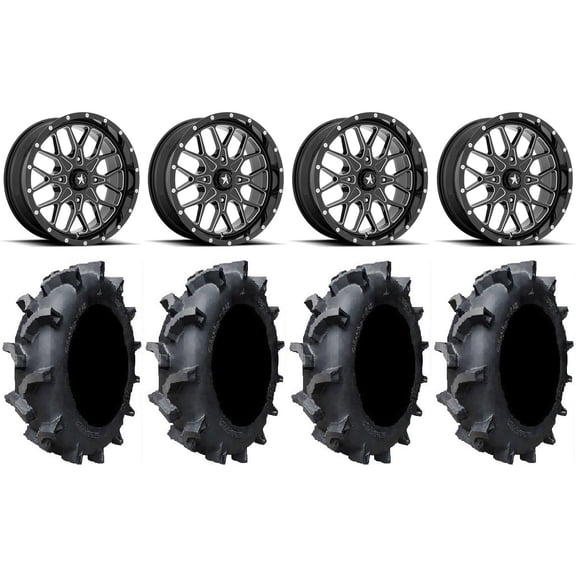 MSA Portal 20" Wheels Milled 35" Interforce 628 Tires Can-Am Maverick X3 / Honda Pioneer 1000 / Talon