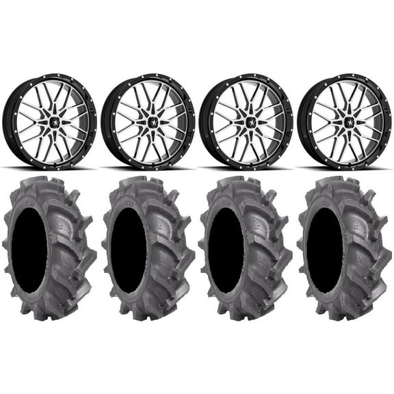 MSA Portal 22" Wheels Machined 40" BKT AT 171 Tires Can-Am Maverick X3 / Honda Pioneer 1000 / Talon