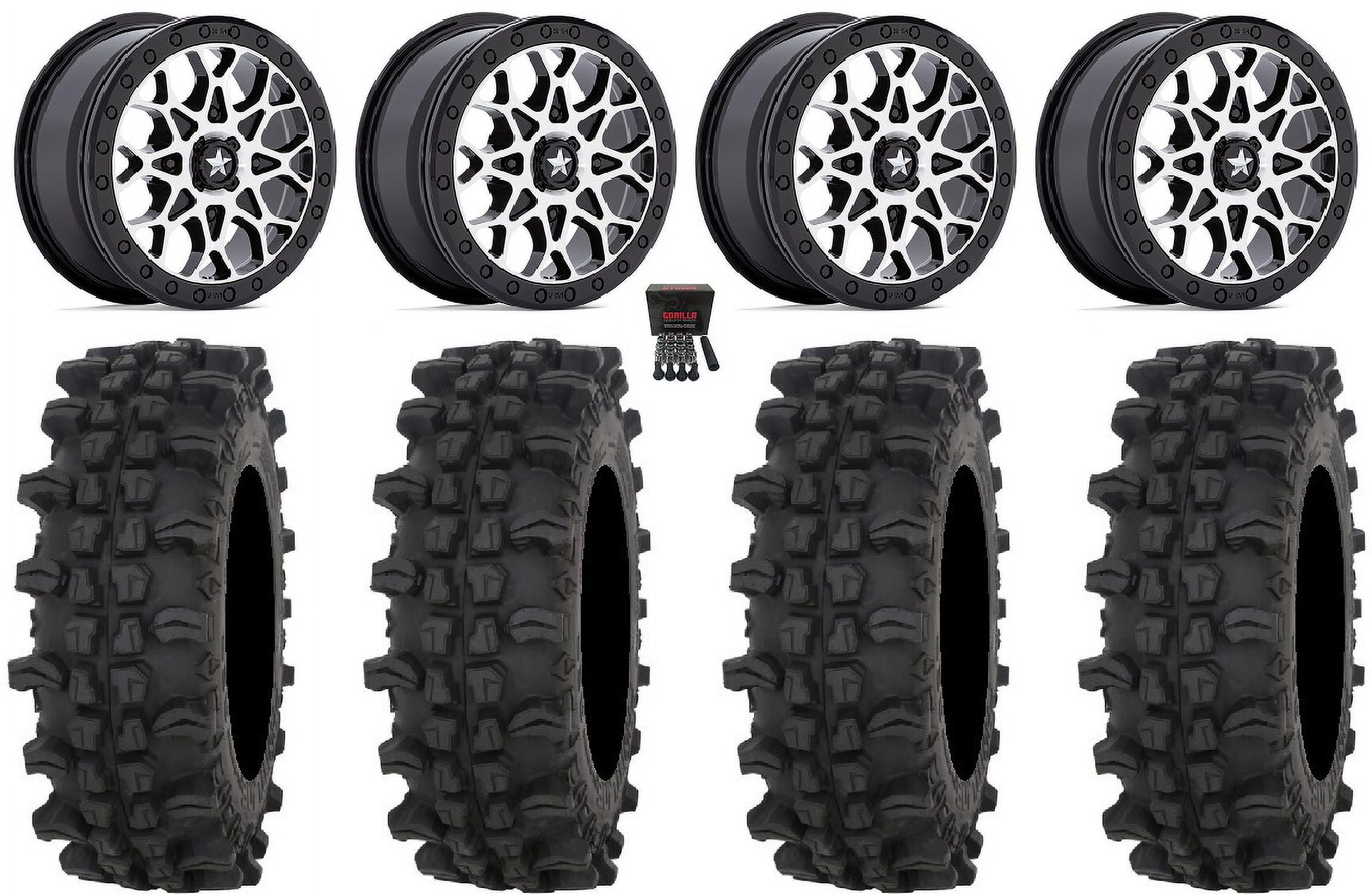 MSA Portal Beadlock 15" Wheels Machined 32" ACP Tires CanAm Commander