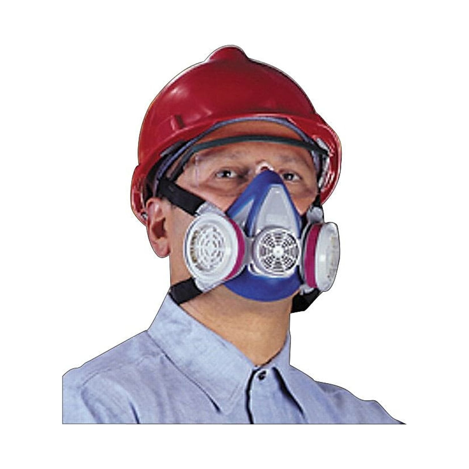 MSA Safety Advantage Half Facepiece Air Purifying Respirator Blue Medium Thermoplastic Rubber 815444