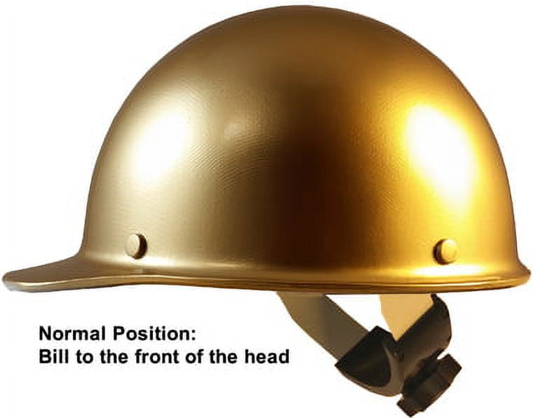 MSA Skull Guard Hard Hat - Fiberglass Cap Style With Swing Suspension - Custom Gold