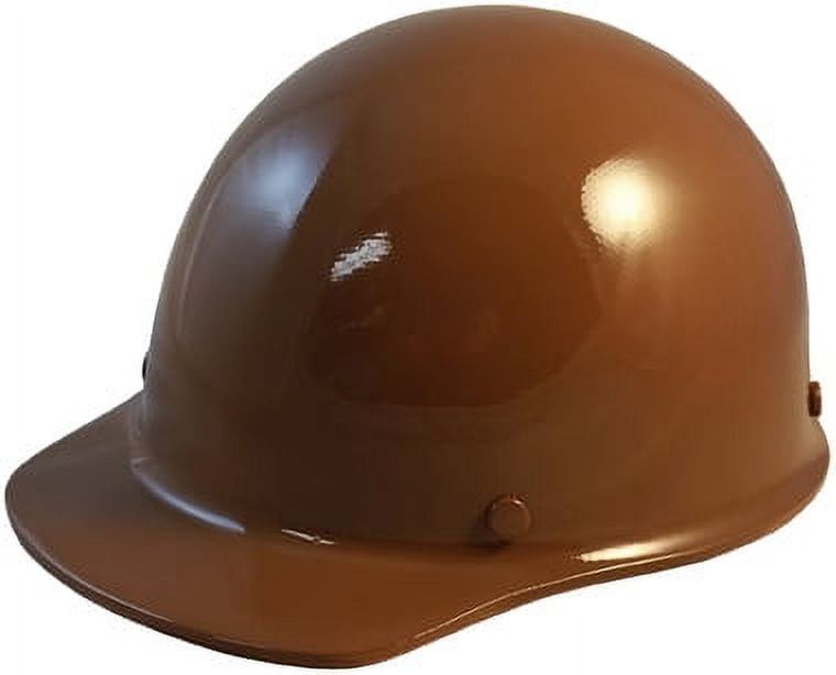 MSA SkullGuard Fiberglass Hard Hat- Cap Style With Staz On Suspension - Custom Brown Color