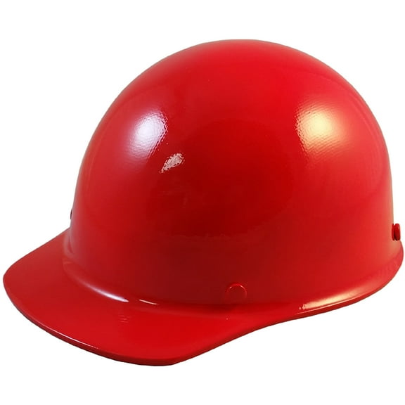 MSA SkullGuard Fiberglass Hard Hat- Cap Style With Staz On Suspension - Custom Red Color