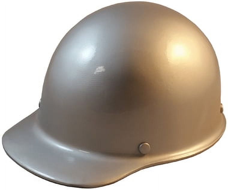 MSA SkullGuard Fiberglass Hard Hat Cap Style With Staz On Suspension Custom Silver Color