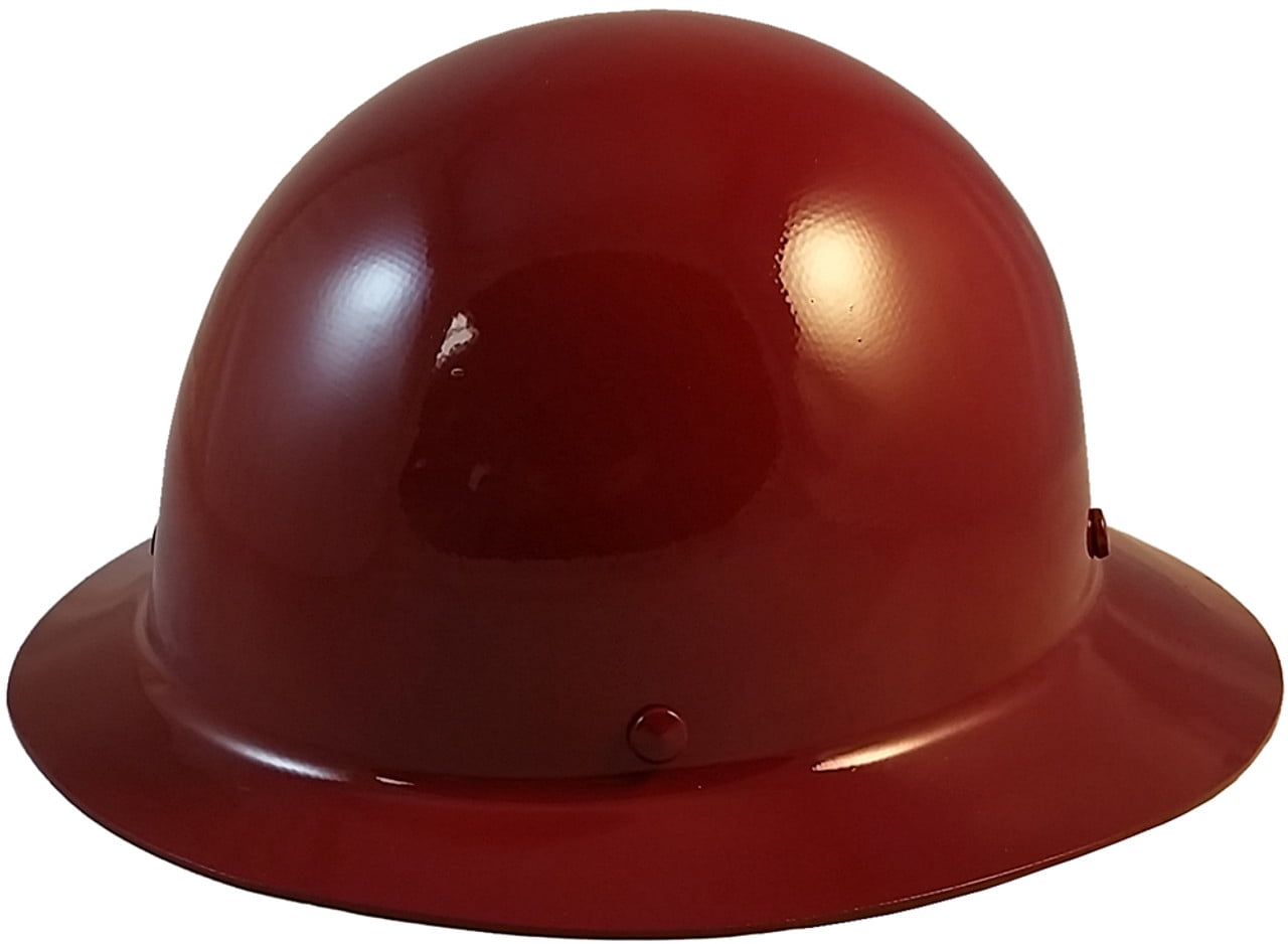 MSA Skullgard Full Brim Hard Hat with FasTrac III Ratchet Suspension - Maroon