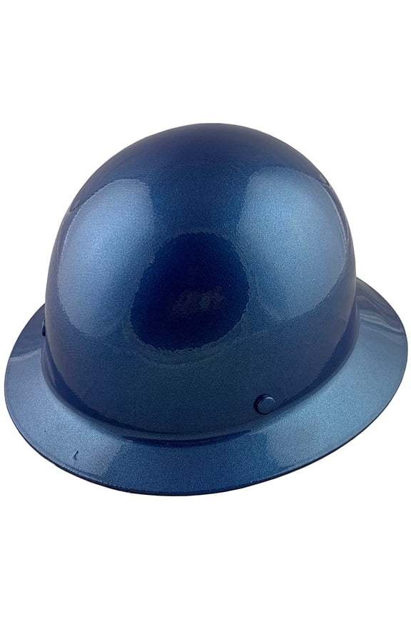 MSA Skullgard Full Brim Hard Hat with FasTrac III Ratchet Suspension - Metallic Blue