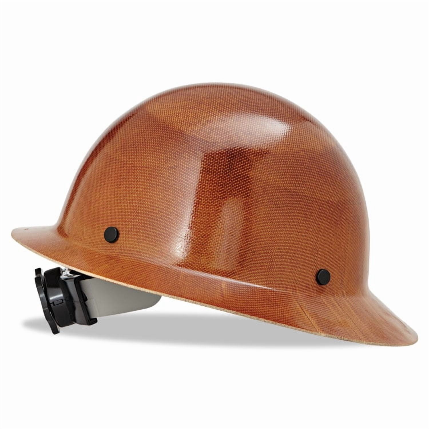 MSA 475407 Skullgard Full-Brim Hard Hat with Fas-Trac III Ratchet Suspension | Non-slotted Hat, Made of Phenolic Resin, Radiant Heat Loads up to 350F - Standard Size in Natural Tan