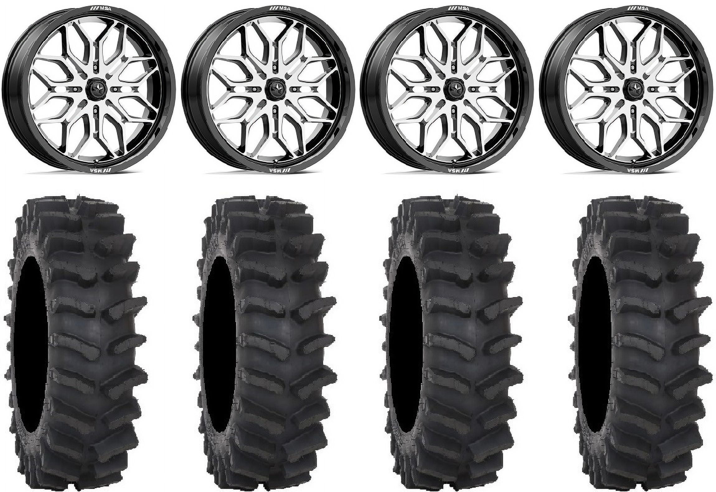 MSA Sniper 20" Wheels Machined 34" XM310R Tires Polaris RZR XP 1000