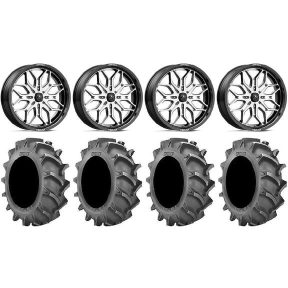 MSA Sniper 20" Wheels Machined 35x8.3 BKT 171 Tires Can-Am Maverick X3 / Honda Pioneer 1000 / Talon