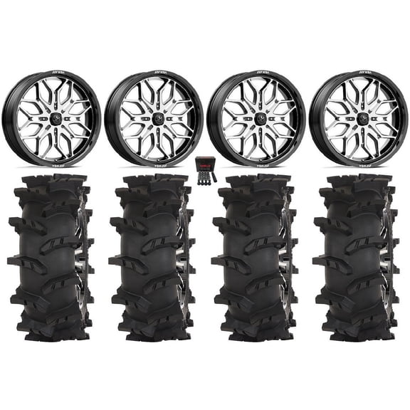 MSA Sniper 24" Wheels Gunmetal 40" Outlaw Max Tires Sportsman RZR Ranger