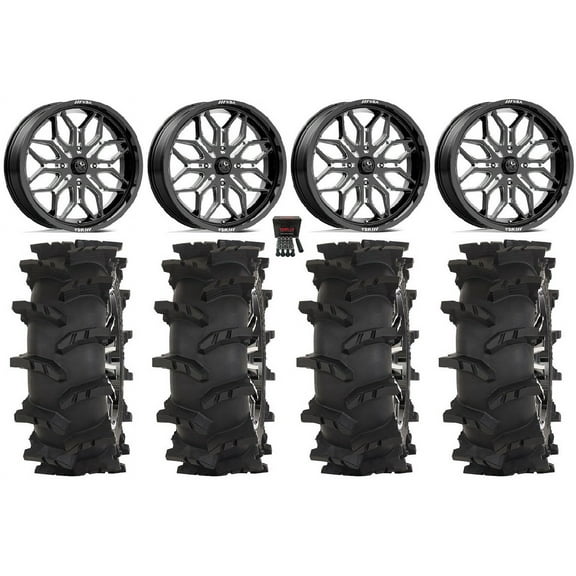 MSA Sniper 24" Wheels Milled 40" Outlaw Max Tires Kawasaki Mule Pro FXT