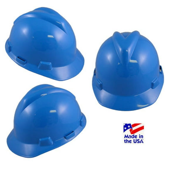 MSA Super-V Helmets with Fas-Trac Suspension Blue