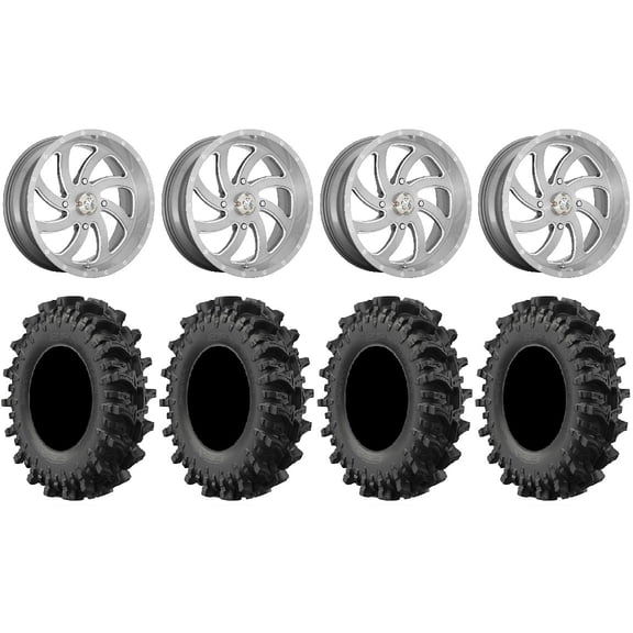 MSA Switch 20" Wheels Titanium 33" MotoSlayer Tires Can-Am Commander Maverick Renegade Outlander Defender