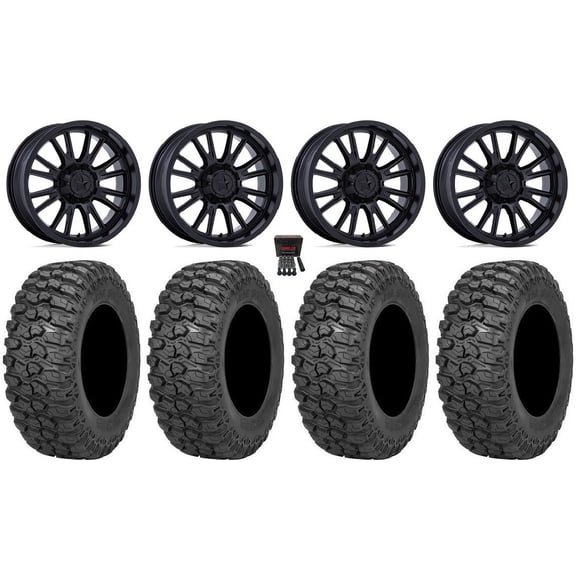 MSA ThunderLips 14" Wheels Black 30" Trail Saw 2.0 Tires Can-Am Commander Maverick Renegade Outlander Defender