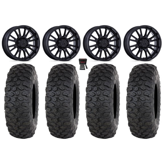 MSA ThunderLips 15" Wheels Black 32" Chicane DS Tires Can-Am Maverick X3 / Honda Pioneer 1000 / Talon