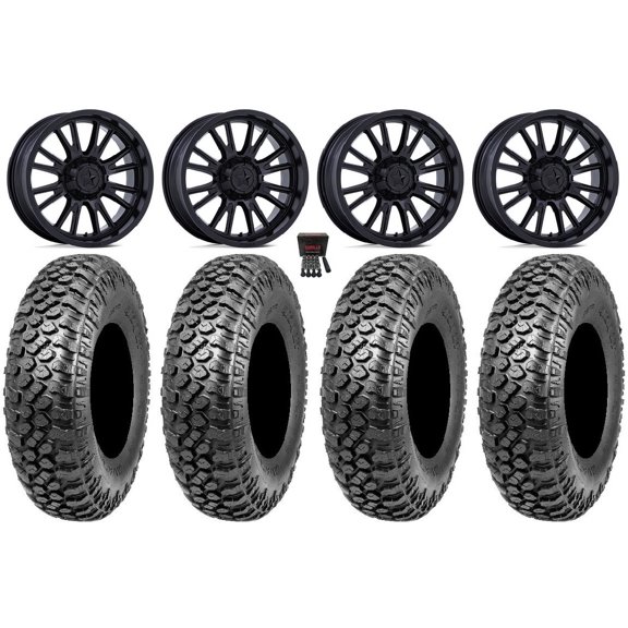 MSA ThunderLips 15" Wheels Black 33" RAZR XT Tires Kawasaki Mule Pro FXT
