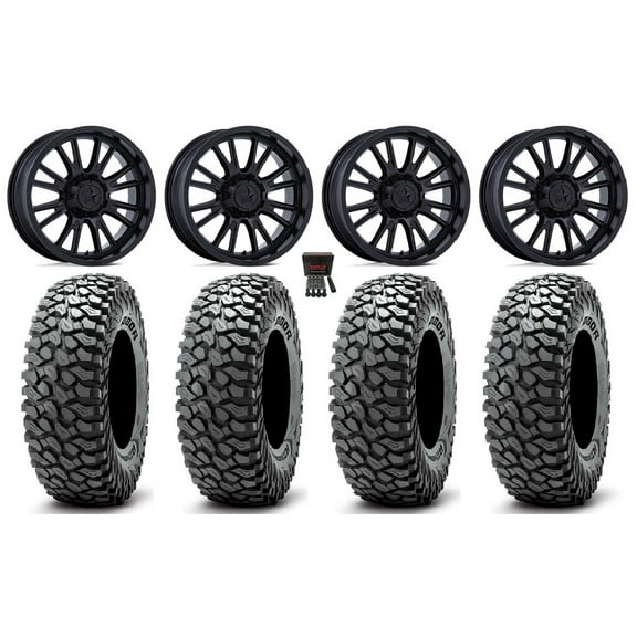 MSA ThunderLips 15" Wheels Black 35" RocScraper Tires Can-Am Maverick X3 / Honda Pioneer 1000 / Talon