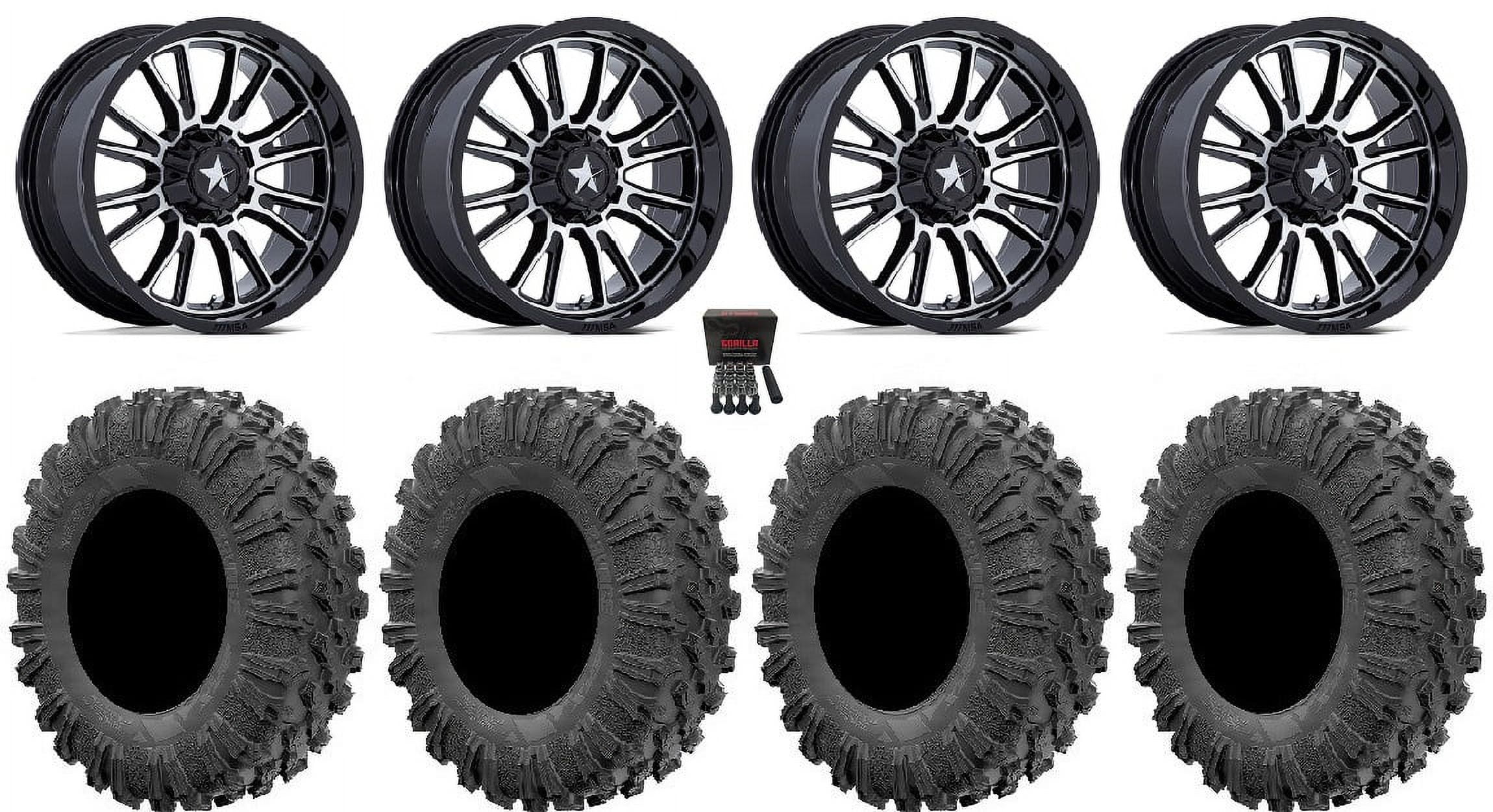 MSA ThunderLips 15" Wheels Machined 30" MotoRavage Tires Polaris RZR XP