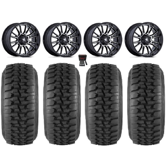 MSA ThunderLips 15" Wheels Mh 33" Desert Series Tires Kawasaki Mule Pro FXT
