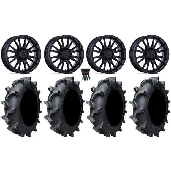 MSA ThunderLips 20" Wheels Black 35" Interforce 628 Tires Can-Am Commander Maverick Renegade Outlander Defender